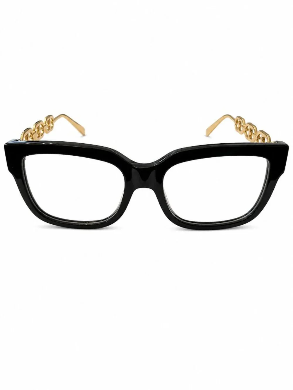 Black and Gold Chain Link Eyeglass Frames 55-18-143